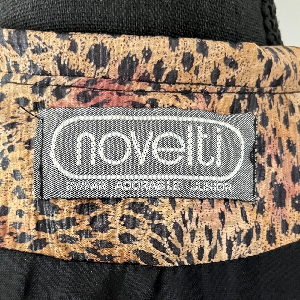 NOVELTI Vintage Animal Print Button Front Lined Coat 80's Shoulder Pads Leopard - Picture 13 of 17
